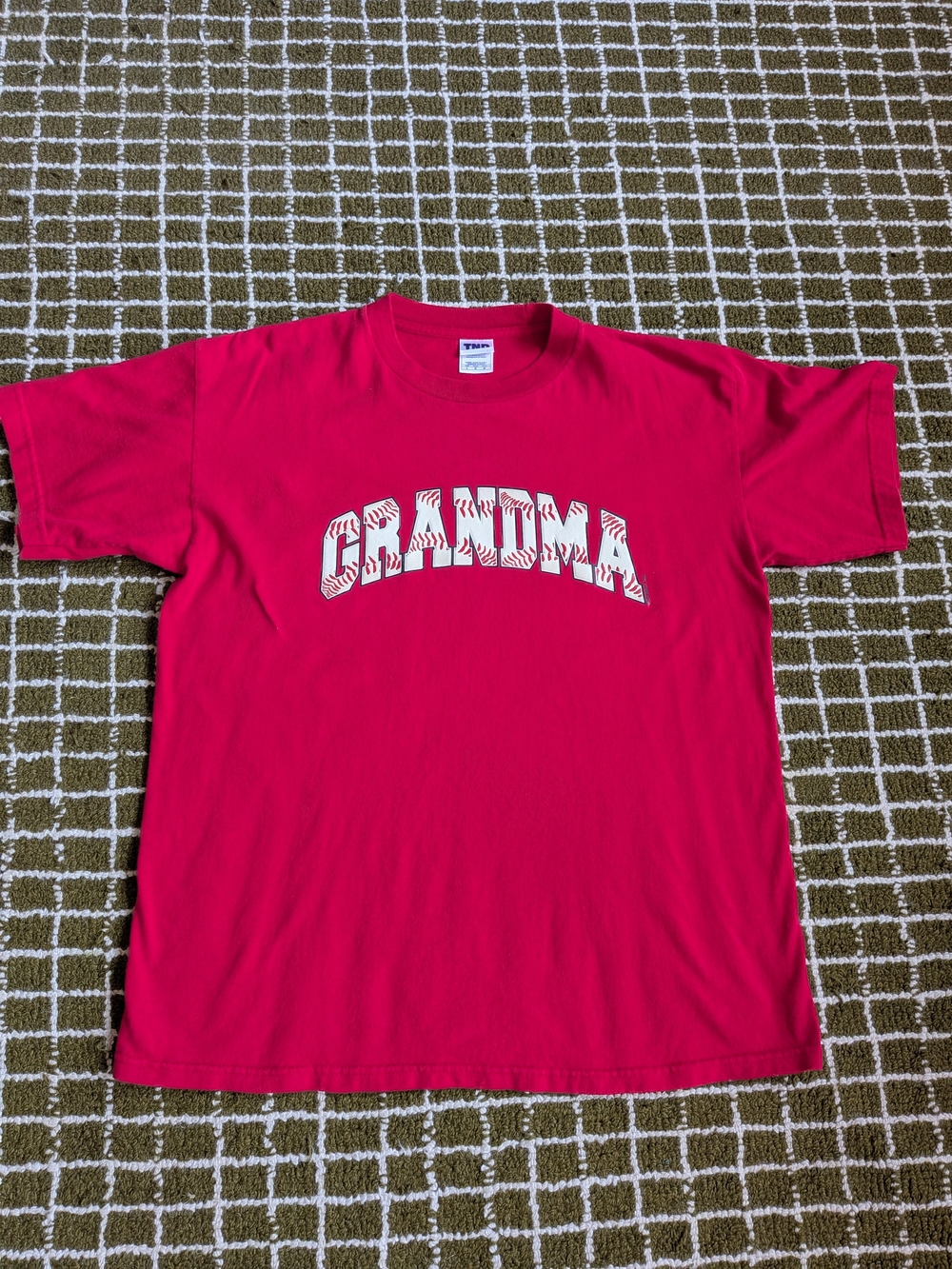 Vintage Grandma Graphic Tornado Active Wear Crewneck T‑Shirt in Red